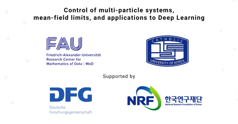 Control of multi-particle systems, mean-field limits, and applications to deep learning
